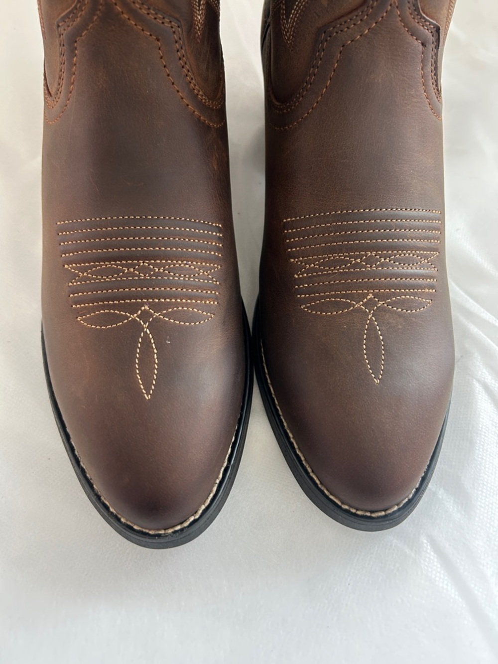Ariat Heritage R Toe Western Brown Leather Slant Heel Traditional Cowgirl Boot - Picture 4 of 8